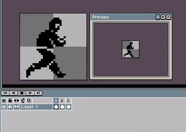 SABOTEUR, an espionage game for NES (EASTPIXEL), Walking test animation