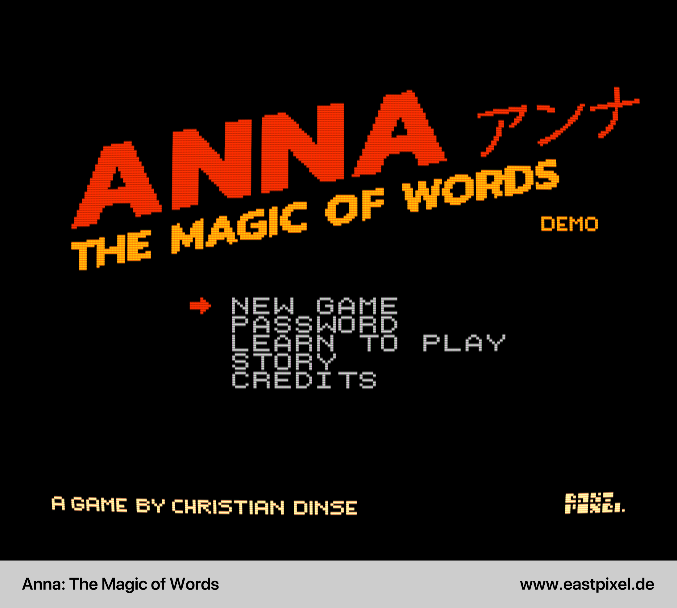 Anna: The Magic of Words (EASTPIXEL), NES/Famicom, Demo Screenshot